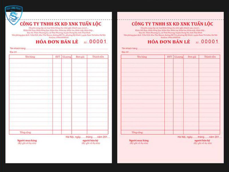 Dịch vụ in hóa đơn 2 liên giá rẻ, in kim sắc nét, lấy nhanh tại Hà Nội