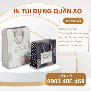 In túi giấy đựng quần áo giá rẻ - In Hoa Long