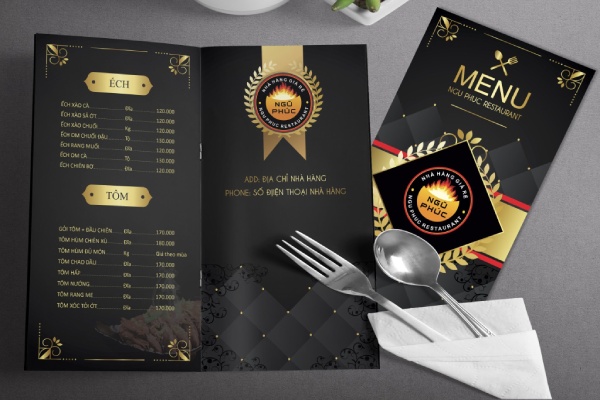 In menu nhà hàng giá rẻ sử dụng chất liệu giấy