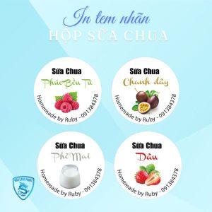 In tem nhãn sữa chua Hoa long - Hãng in Hoa long