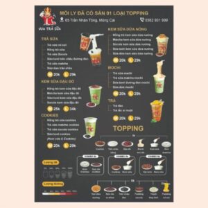 Mẫu menu trà sữa đẹp - Bí quyết gây ấn tượng và tăng doanh thu