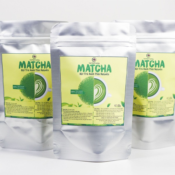 In tem nhãn bột trà xanh matcha