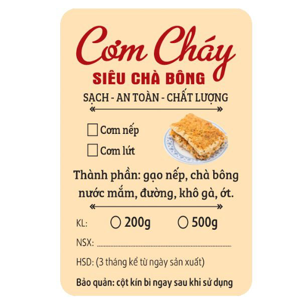 In tem nhãn cơm cháy giá rẻ tại in Hoa Long