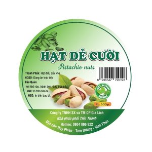 In tem nhãn hạt dẻ cười hình tròn