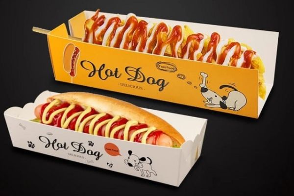 In vở hộp đựng bánh hotdog giá rẻ tại in Hoa Long