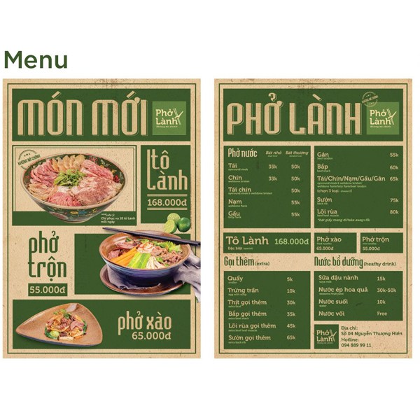 In menu độc đáo