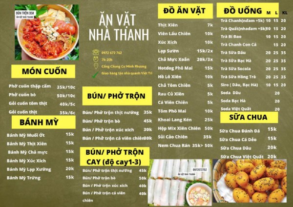 In Hoa Long nhận in menu quán ăn vặt theo yêu cầu