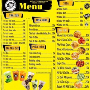 In Hoa Long nhận in menu quán ăn vặt chất lượng