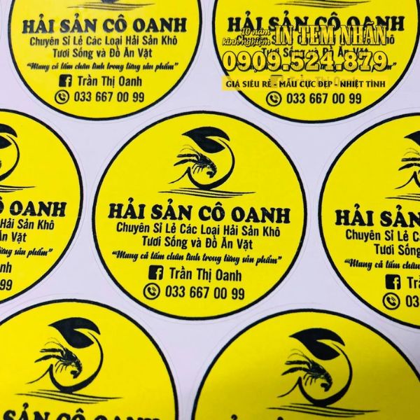 In tem hải sản giá rẻ tại in Hoa Long