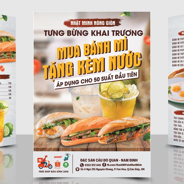 In tờ rơi bánh mì lấy nhanh tại Hà Nội