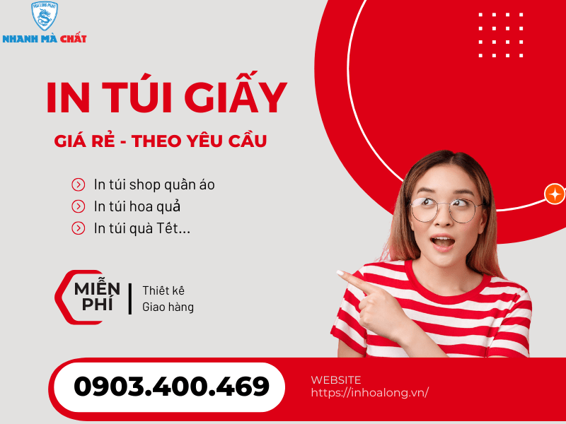 In túi giấy giá rẻ theo yêu cầu tại xưởng in Hoa Long