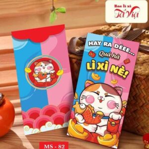 Bao lì xì con mèo Tết Việt