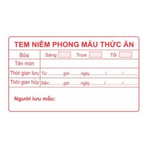 In tem lưu mẫu thực phẩm tại Hà Nội