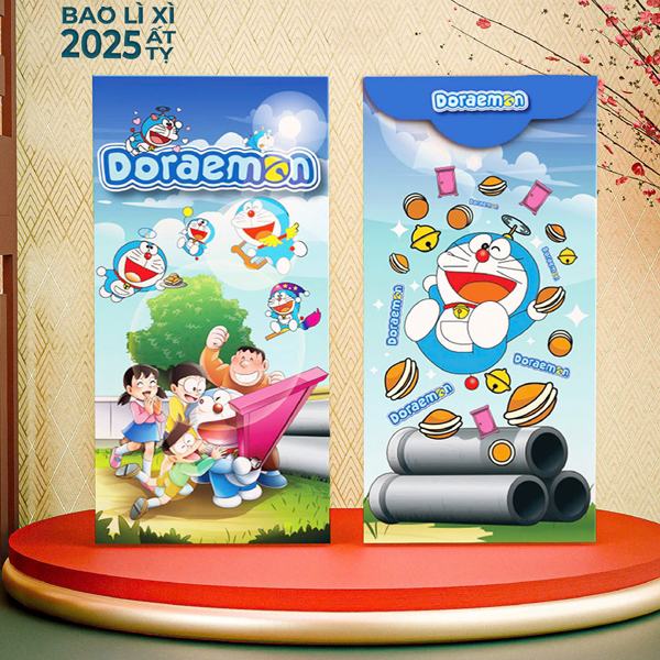 Mẫu lì xì doraemon 2025 đẹp mắt