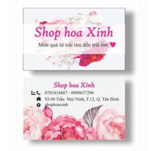 In card visit shop hoa giá rẻ, mẫu đẹp theo yêu cầu tại In Hoa Long