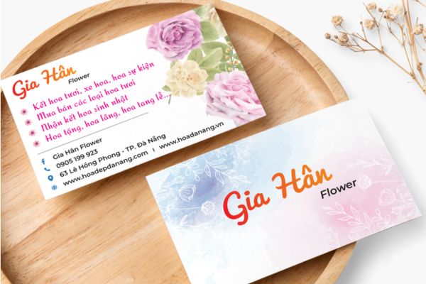 In card visit shop hoa giá rẻ, mẫu đẹp theo yêu cầu tại In Hoa Long