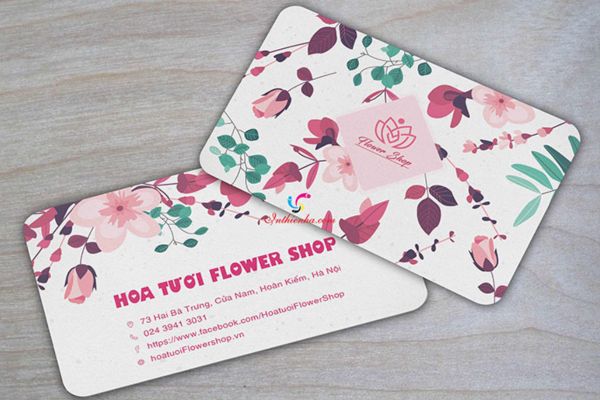 In card visit shop hoa giá rẻ, mẫu đẹp theo yêu cầu tại In Hoa Long