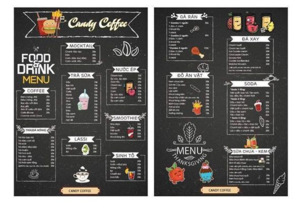 Tổng hợp những mẫu menu cà phê đẹp, chất lượng tại In Hoa Long