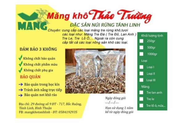 In tem nhãn măng khô giá rẻ, lấy nhanh theo yêu cầu tại Hoa Long