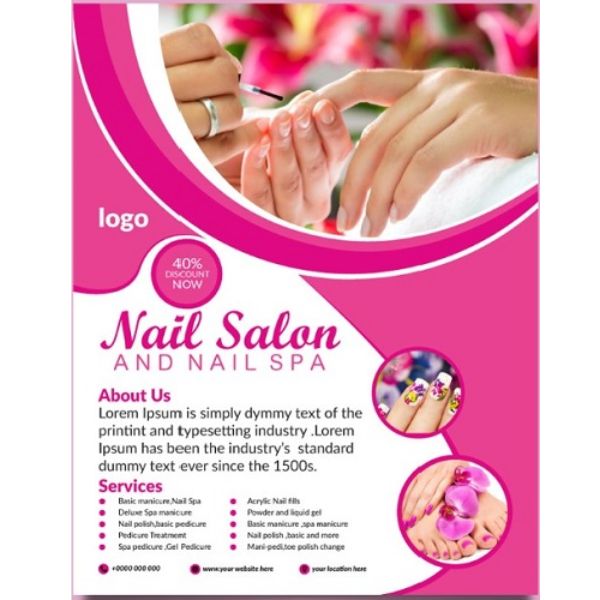 In tờ rơi tiệm nail giá rẻ, thiết kế theo yêu cầu tại Hà Nội