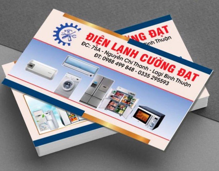 In card visit điện tử điện lạnh nhanh chóng