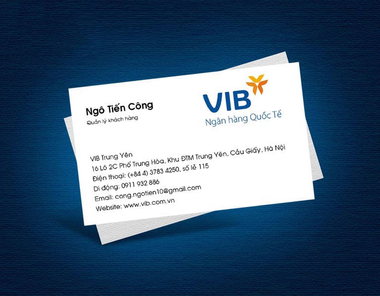 In card visit ngành ngân hàng chuyên nghiệp