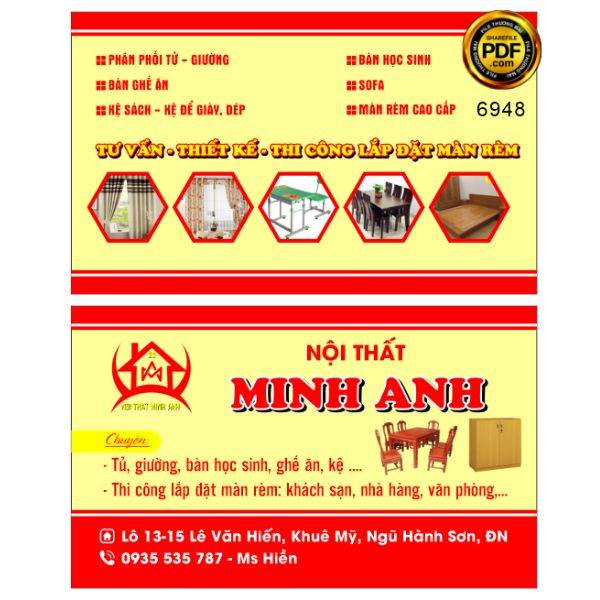 In card visit nôi thất giá rẻ, thiết kế theo yêu cầu tại In Hoa Long