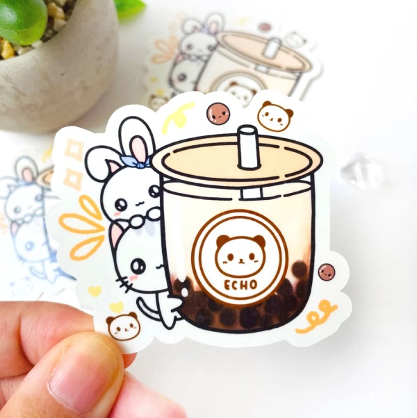 In Hoa Long nhận in sticker trà sữa theo yêu cầu