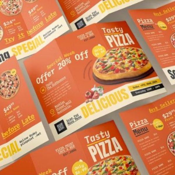 In brochure pizza giá rẻ, mẫu đẹp tại In Hoa Long
