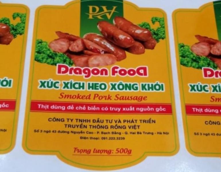 In tem nhãn xúc xích sử dụng công nghệ hiện đại