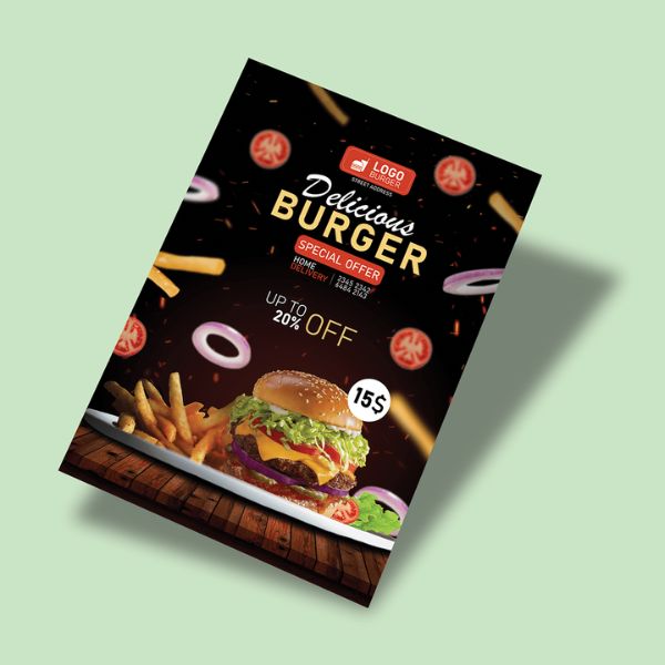 In tờ rơi hamburger giá rẻ, chất lượng cao tại Hà Nội