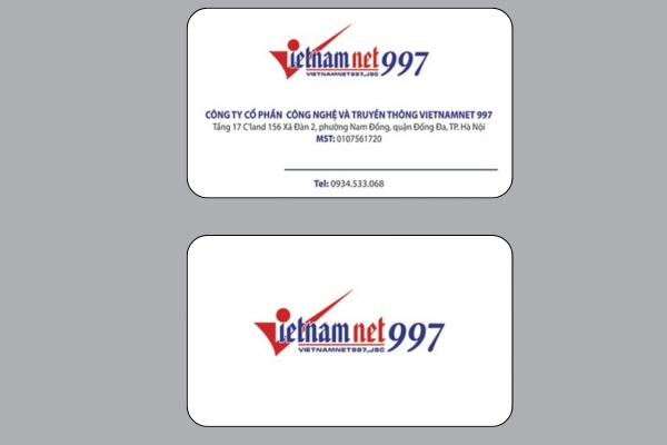 Mẫu card visit truyền thông Vietnamnet
