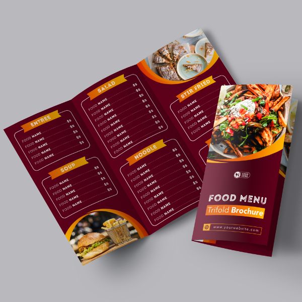 In menu gấp 3 giá rẻ, mẫu đẹp tại In Hoa Long