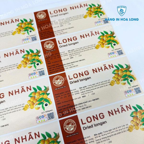 In tem nhãn long nhãn giá rẻ, thiết kế theo yêu cầu