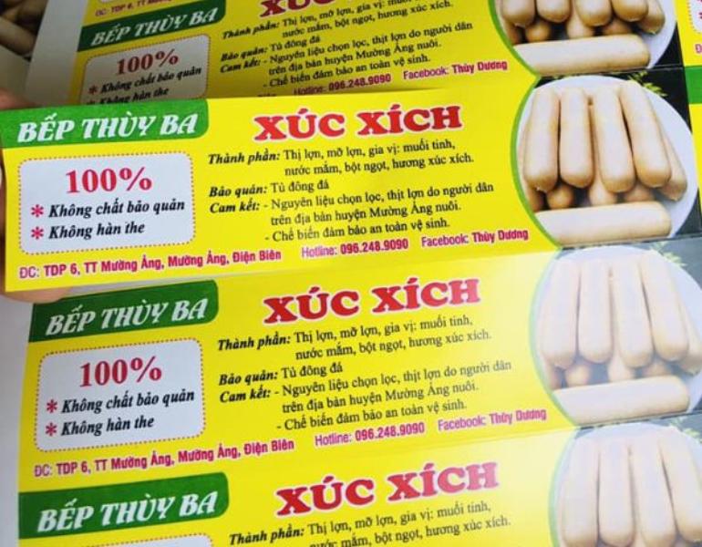 Mẫu tem nhãn xúc xích đẹp mắt
