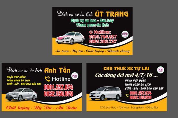 Mẫu card visit xe du lịch đẹp, thiết kế chuyên nghiệp tại In Hoa Long