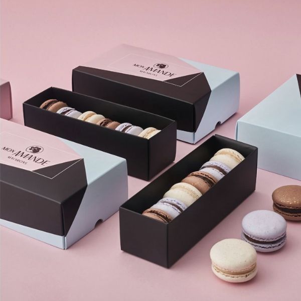 In hộp đựng bánh macaron giá rẻ, thiết kế theo yêu cầu tại In Hoa Long