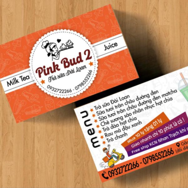 In card visit trà sữa giá rẻ, mẫu đẹp tại In Hoa Long