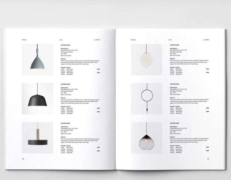 In catalogue đèn trang trí đẹp mắt