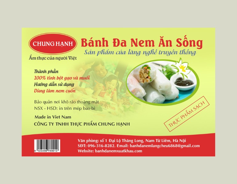 In tem bánh đa nem chuyên nghiệp
