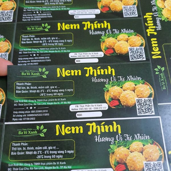 In tem nhãn nem chua giá rẻ, lấy nhanh theo yêu cầu tại Hà Nội