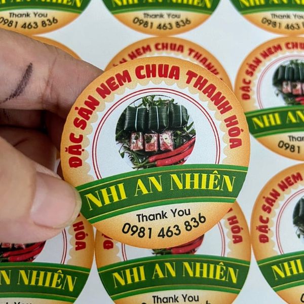 In tem nhãn nem chua giá rẻ, lấy nhanh theo yêu cầu tại Hà Nội