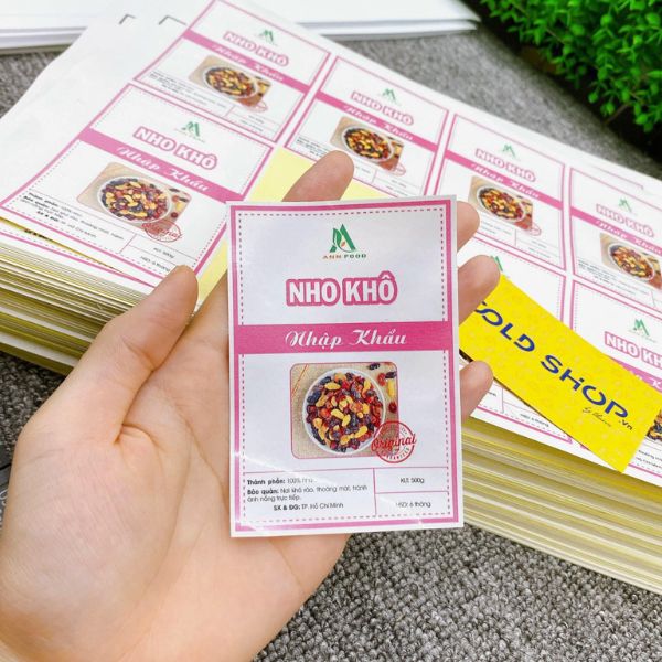 In tem nhãn nho khô giá rẻ, lấy nhanh theo yêu cầu tại Hà Nội