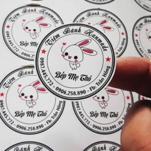 In tem nhãn tiệm bánh giá rẻ Hà Nội