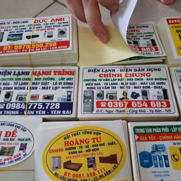 In tem sửa chữa điện lạnh giá rẻ, lấy nhanh tại In Hoa Long