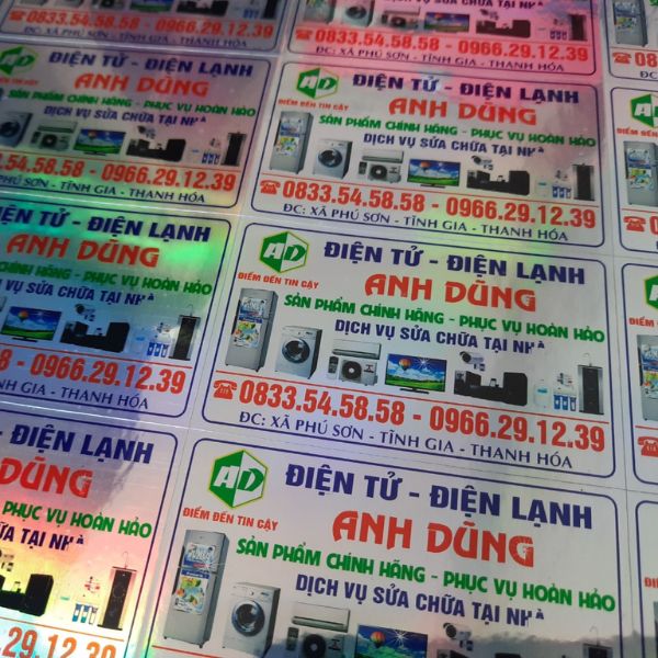 In tem sửa chữa điện lạnh giá rẻ, lấy nhanh tại In Hoa Long