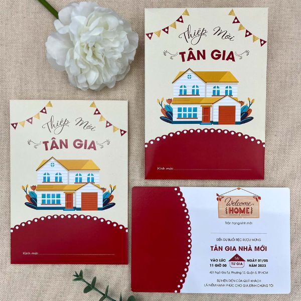 In thiệp mời tân gia giá rẻ, thiết kế theo yêu cầu tại Hà Nội