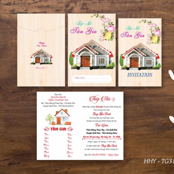 In thiệp mời tân gia giá rẻ, thiết kế theo yêu cầu tại Hà Nội