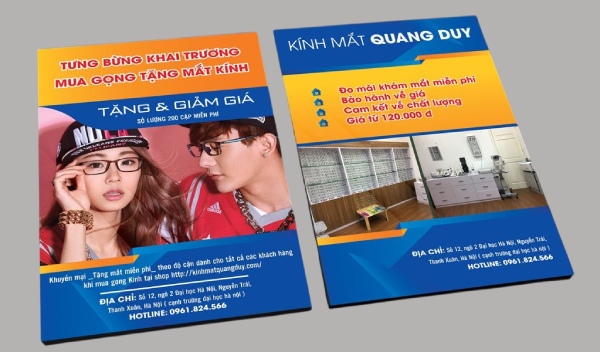 in Hoa Long nhận in tờ rơi mắt kính giá rẻ