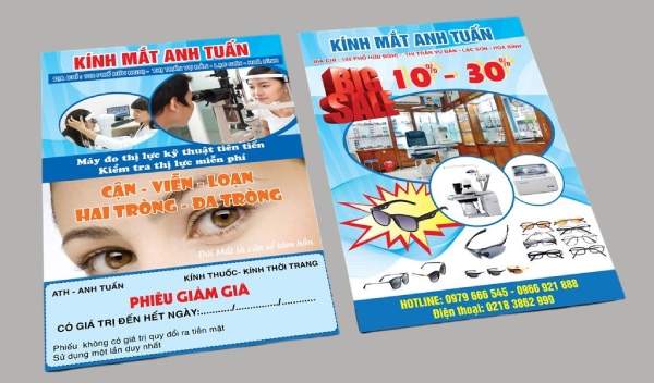 in Hoa Long in tờ rơi mắt kính theo yêu cầu